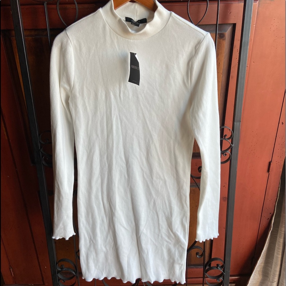 White Turtleneck Dress